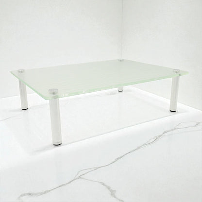Textured Acrylic Rectangular Display Stand with Metal Legs – Decorative Organizer or Serving Platform for Home, Vanity, Kitchen & Retail Use - Damoo