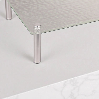 Textured Acrylic Rectangular Display Stand with Metal Legs – Decorative Organizer or Serving Platform for Home, Vanity, Kitchen & Retail Use - Damoo