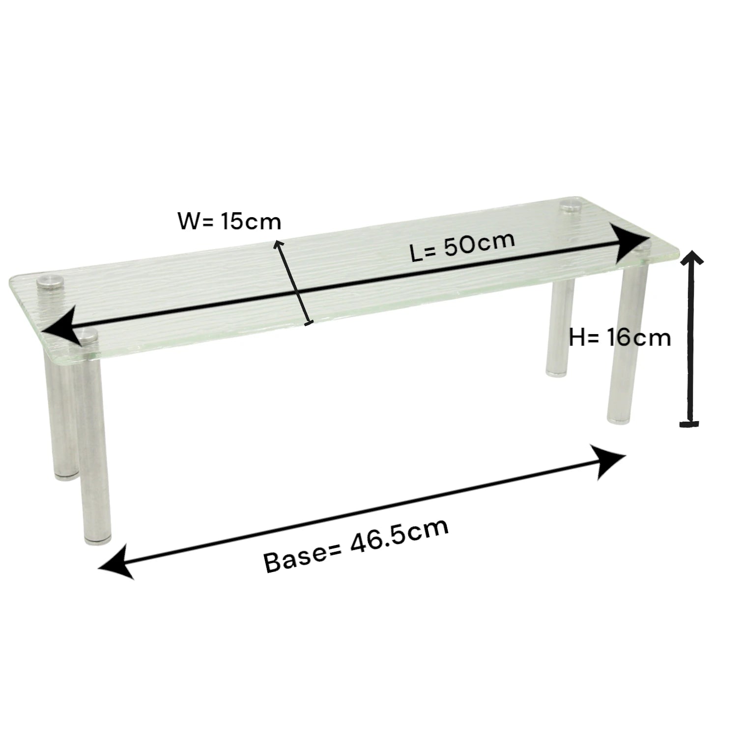 Textured Acrylic Rectangular Long Display Stand with Metal Legs – Decorative Organizer & Serving Platform for Home, Vanity, Kitchen & Retail Display - Damoo