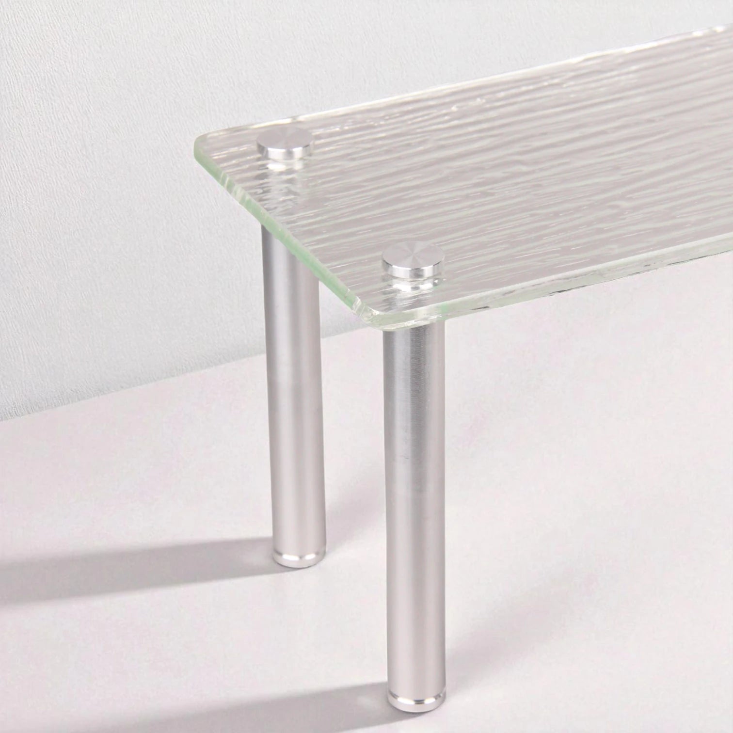 Textured Acrylic Rectangular Long Display Stand with Metal Legs – Decorative Organizer & Serving Platform for Home, Vanity, Kitchen & Retail Display - Damoo
