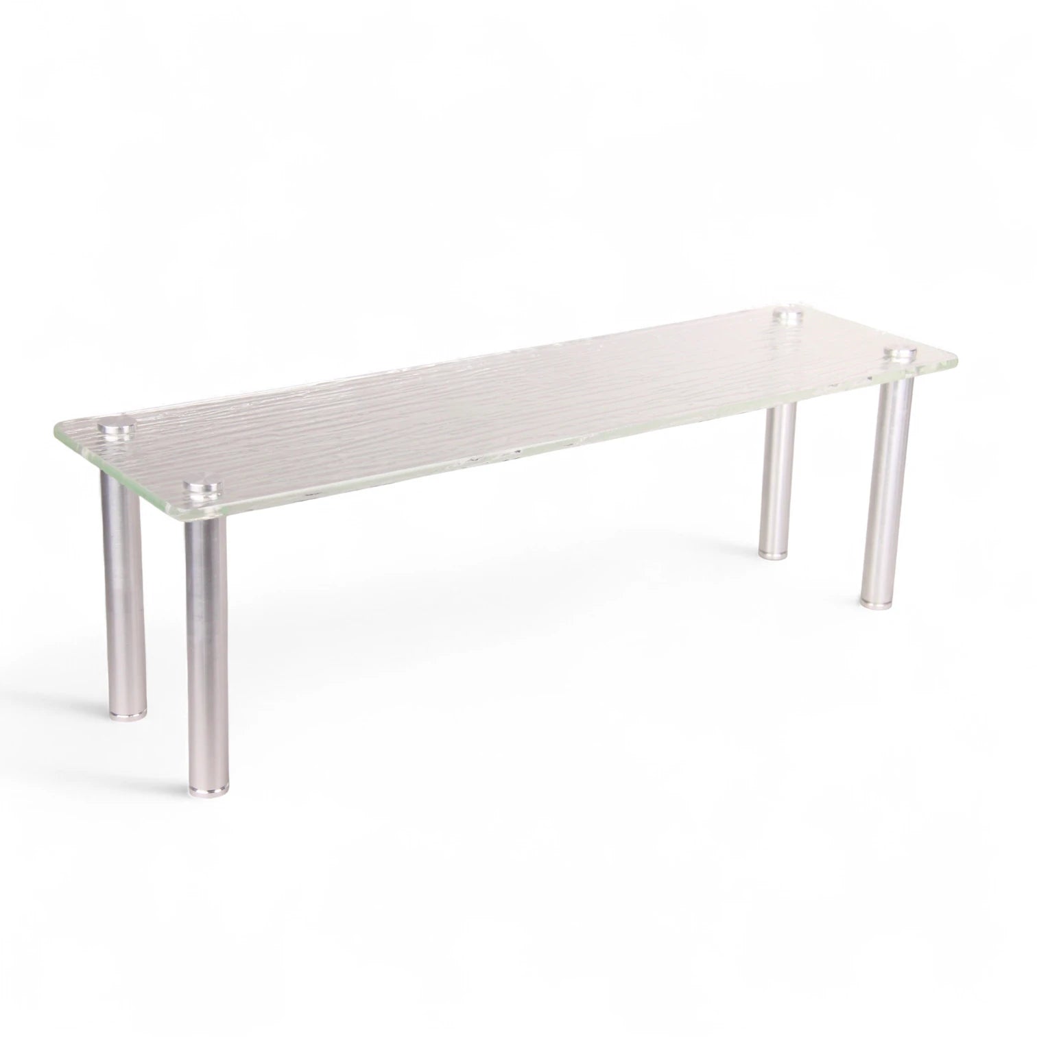 Textured Acrylic Rectangular Long Display Stand with Metal Legs – Decorative Organizer & Serving Platform for Home, Vanity, Kitchen & Retail Display - Damoo