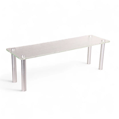 Textured Acrylic Rectangular Long Display Stand with Metal Legs – Decorative Organizer & Serving Platform for Home, Vanity, Kitchen & Retail Display - Damoo