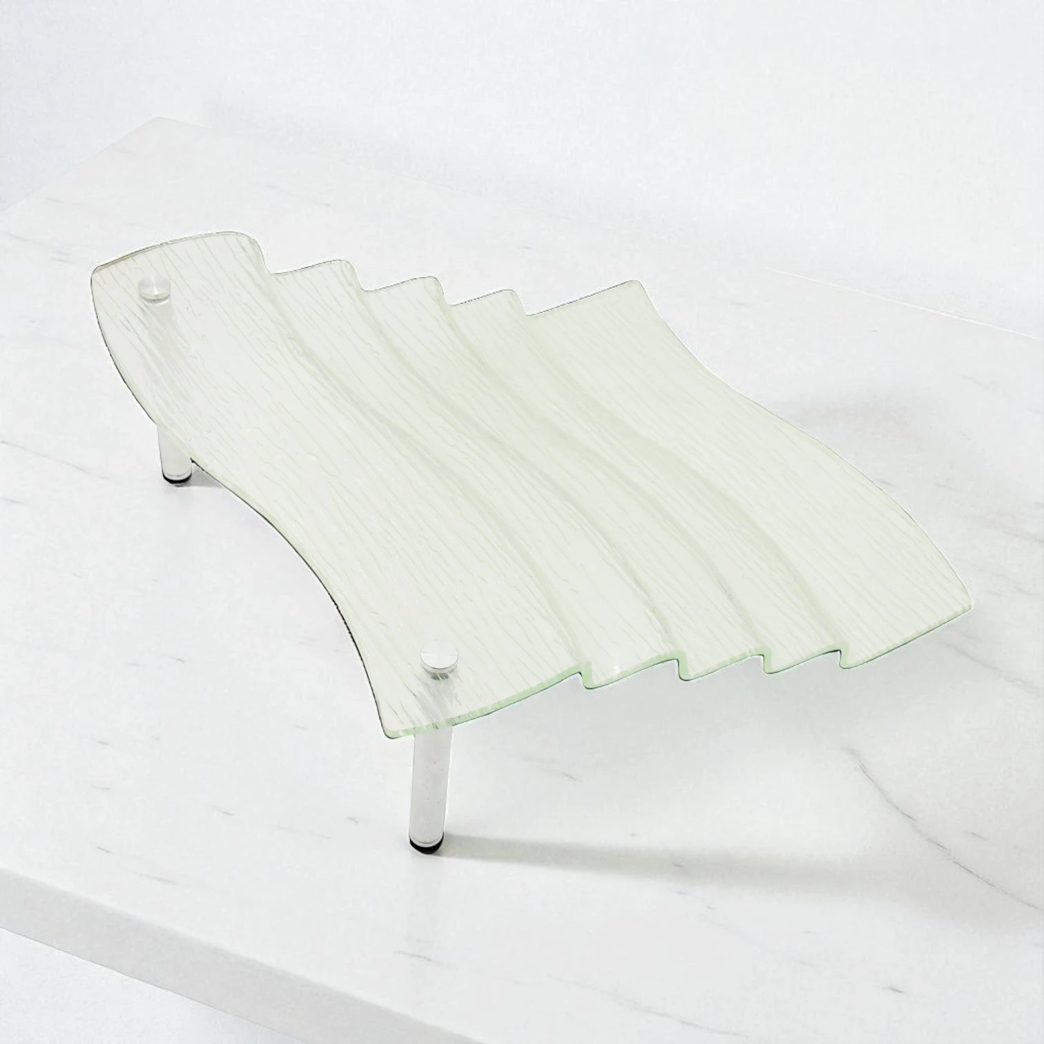 Textured Glass Multi-Level Display Stand – Decorative Organizer for Home or Retail Use - Damoo