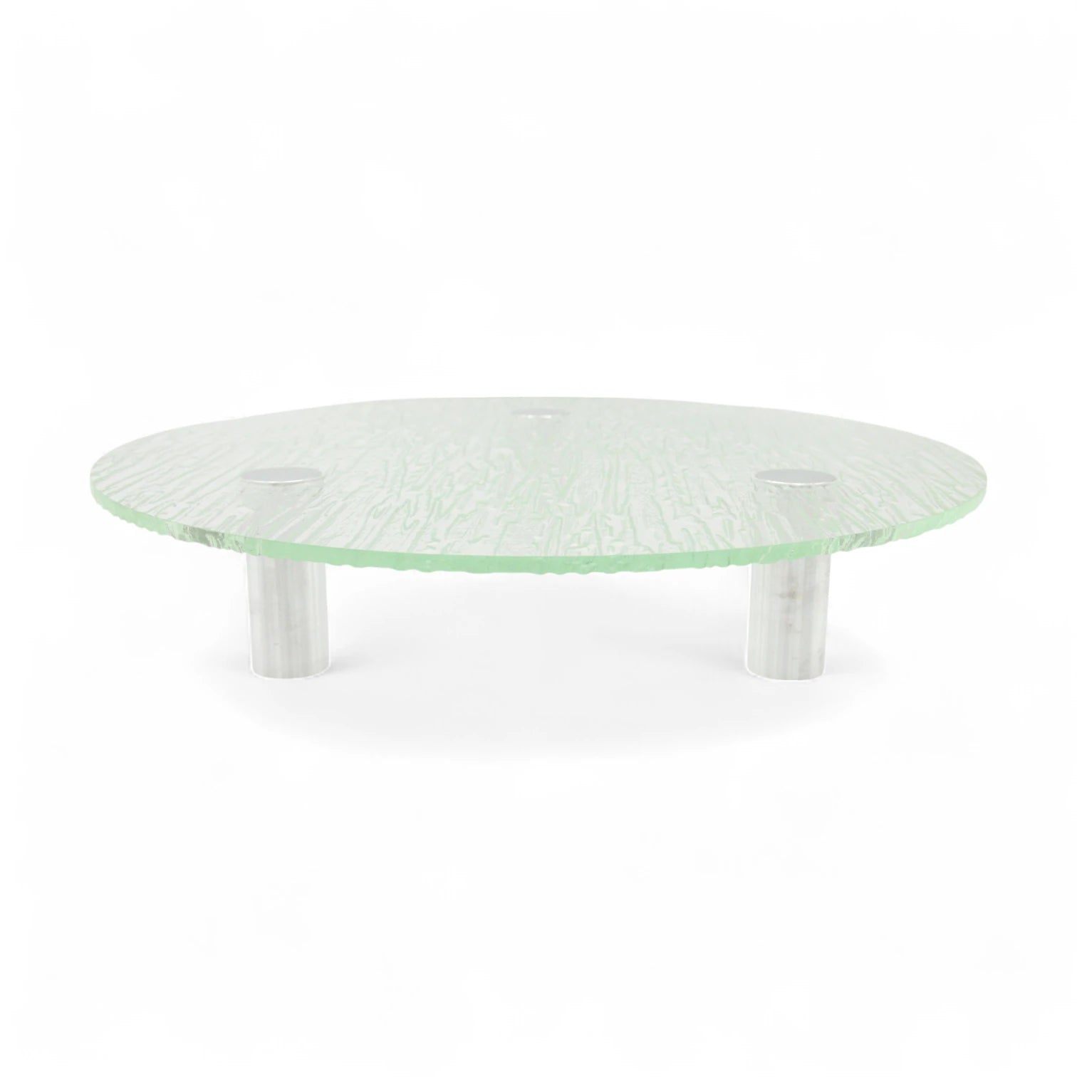 Textured Glass Round Decorative Serving Stand – Multipurpose Display Tray for Home, Kitchen, Vanity & Retail Use - Damoo