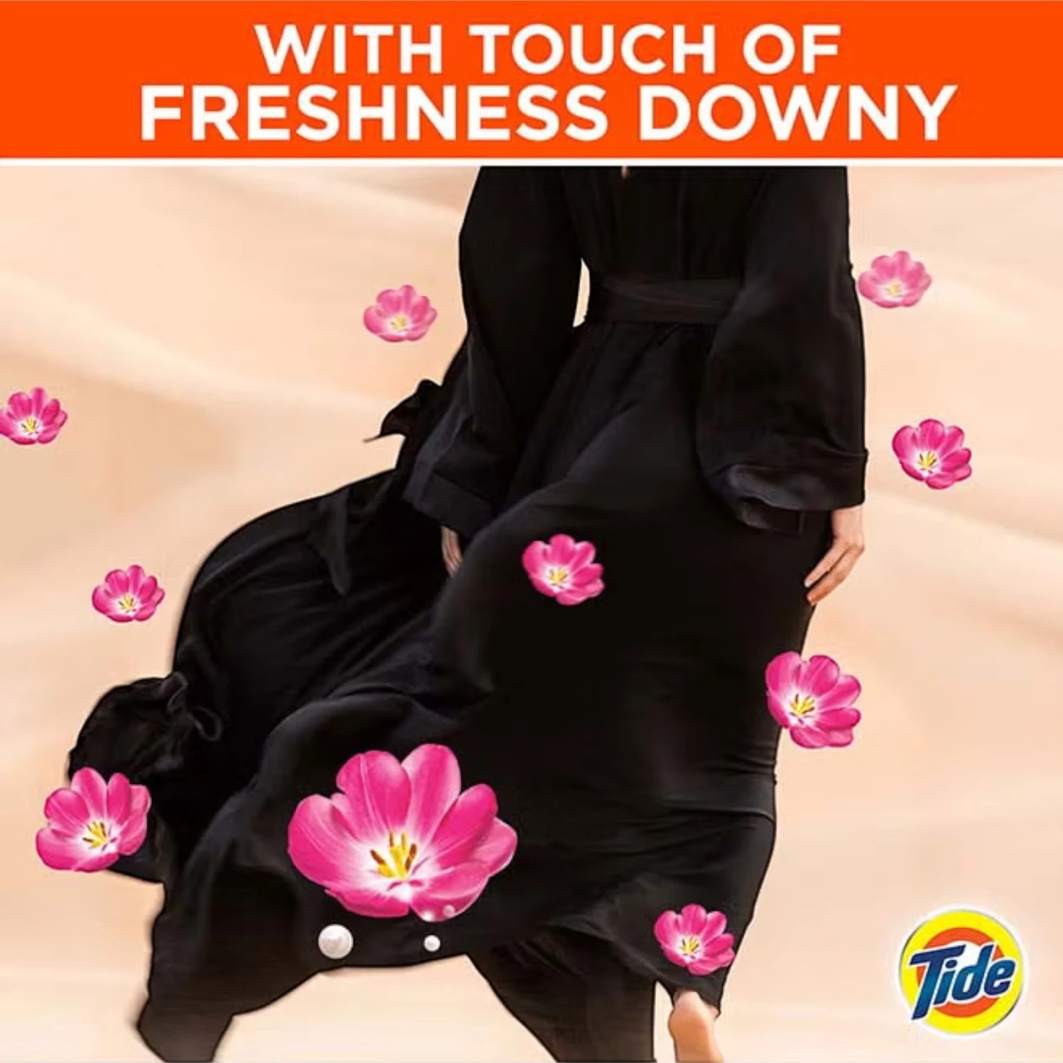 Tide Abaya Automatic Liquid Detergent – Dark Color Protection with Essence of Downy – Jasmine Scent – 1.85L Power Gel – Twin Pack for Long-Lasting Black Abaya Care - Damoo