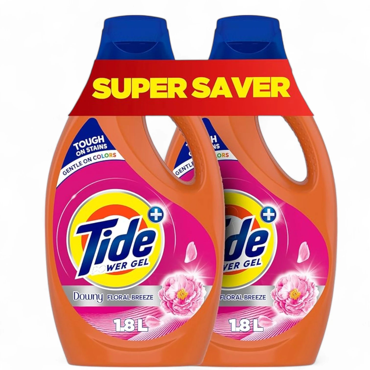 Tide Power Gel Laundry Detergent – Floral Breeze Scent, 2 x 1.8L (3.6L Total) | Tough Stain Removal & Long-Lasting Freshness - Damoo