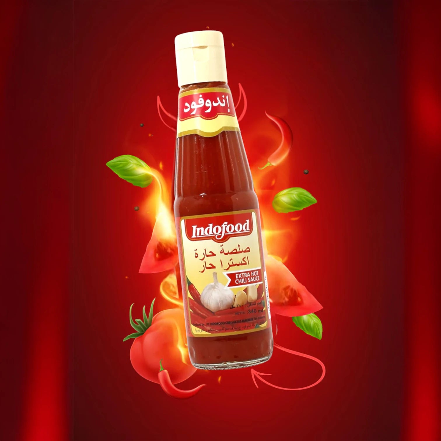 Indofood Extra Hot Chilli Sauce – Fiery & Authentic Indonesian Spice for Grilling, Stir-Frying, Dipping & More – 340ml - Damoo