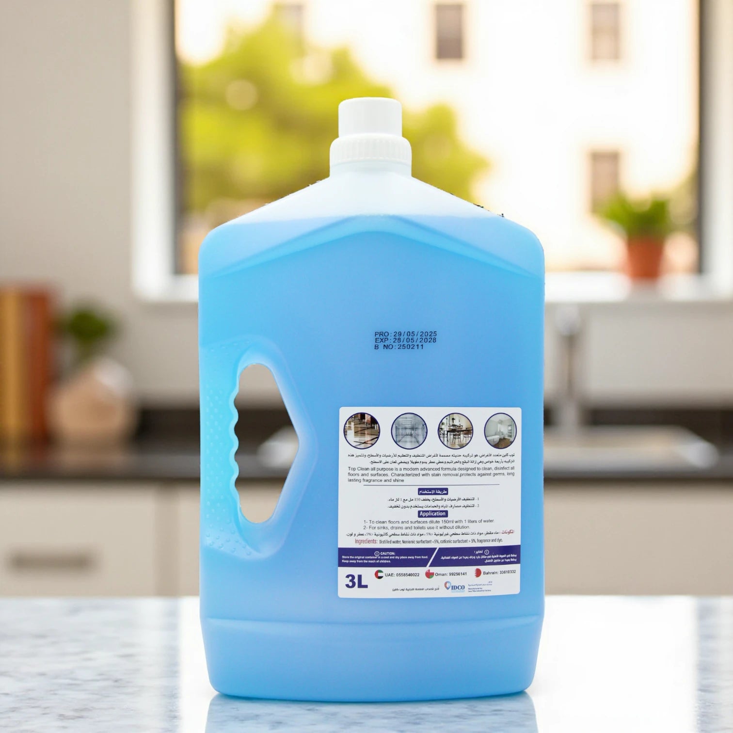 Top Clean General Cleaner & Disinfectant – Haram Scent – 3 Liters | Multipurpose Surface Cleaner | Saudi Made - Damoo