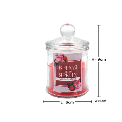 Glass Jar Scented Candle with Lid, Decorative Aromatherapy Candle for Home Décor, Relaxation & Gift Use (9H x 6L × 6W CM) - Damoo