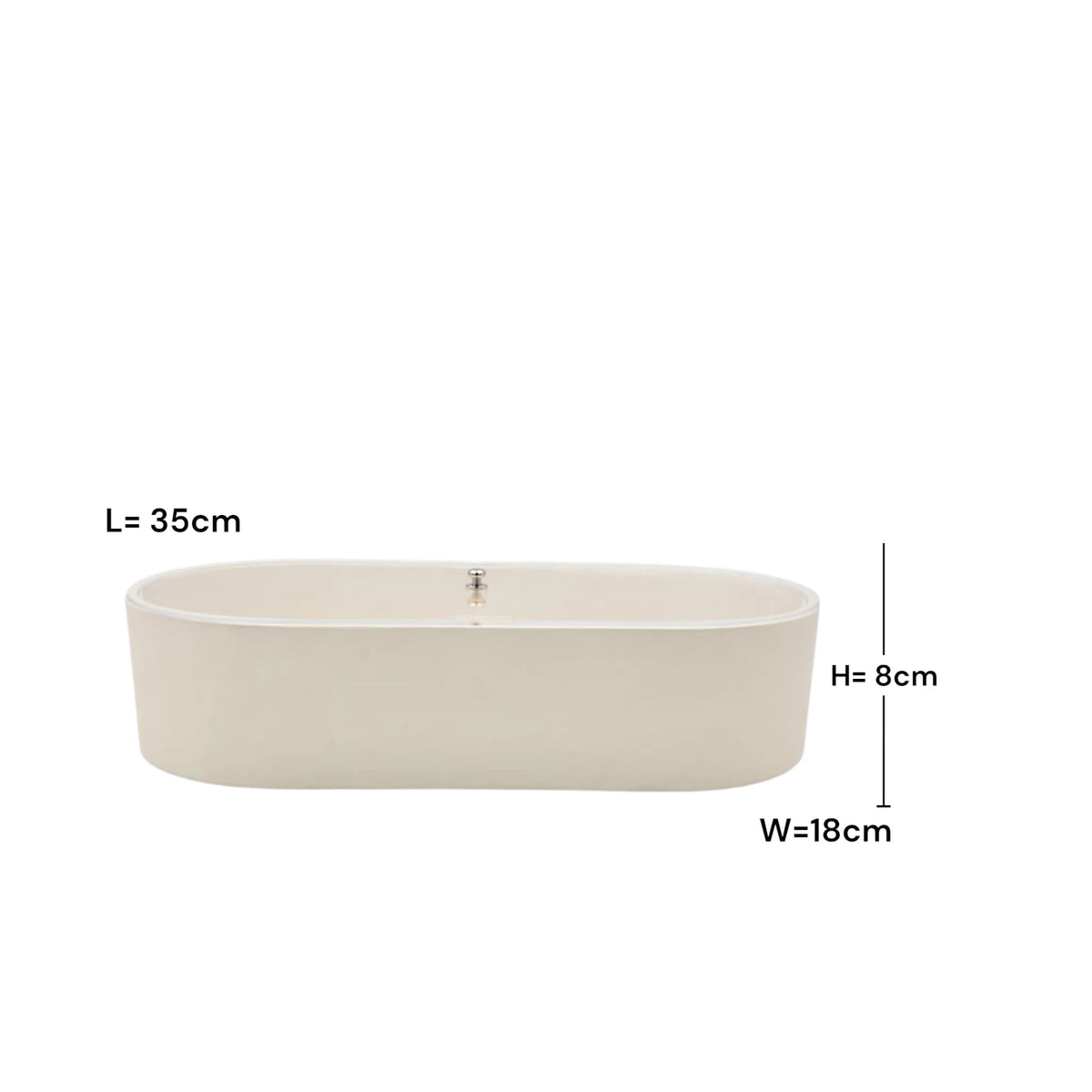 Modern Oval Storage Tray with Clear Acrylic Lid and Knob Handle – Multi-Purpose Countertop Organizer for Kitchen, Bathroom, Vanity & Home Storage (8H x 35L × 18W CM)