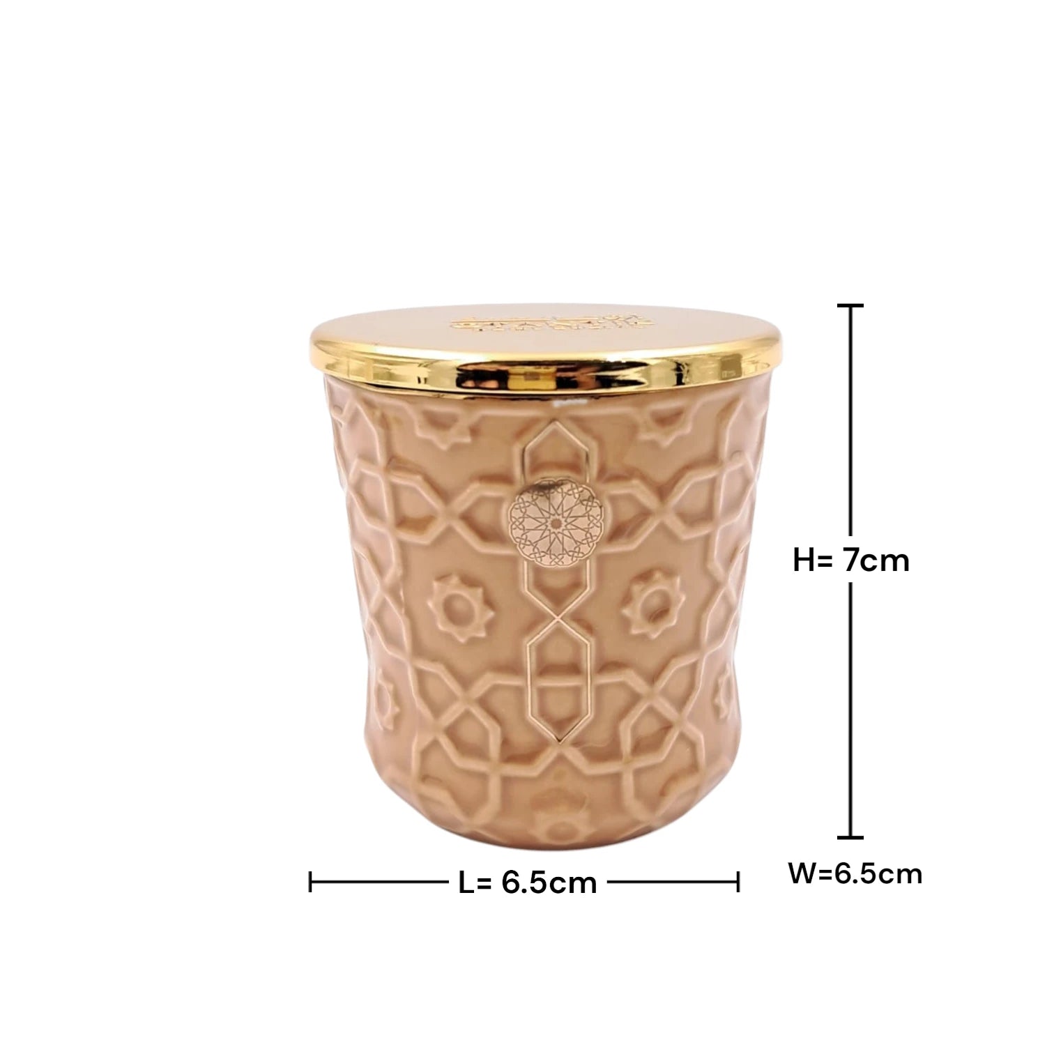 OTANTIK Home Crafts Rosette Luxury Scented Candle with Lid, Decorative Embossed Jar Aromatherapy Candle for Home Décor (7H x 6.5L × 6.5W CM) - Damoo