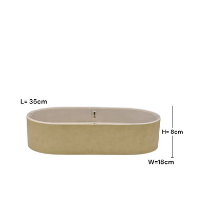 Modern Oval Storage Tray with Clear Acrylic Lid and Knob Handle – Multi-Purpose Countertop Organizer for Kitchen, Bathroom, Vanity & Home Storage (8H x 35L × 18W CM)