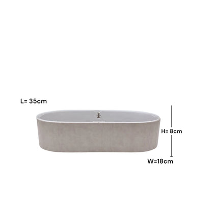 Modern Oval Storage Tray with Clear Acrylic Lid and Knob Handle – Multi-Purpose Countertop Organizer for Kitchen, Bathroom, Vanity & Home Storage (8H x 35L × 18W CM)