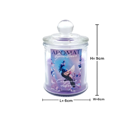 Glass Jar Scented Candle with Lid, Decorative Aromatherapy Candle for Home Décor, Relaxation & Gift Use (9H x 6L × 6W CM) - Damoo
