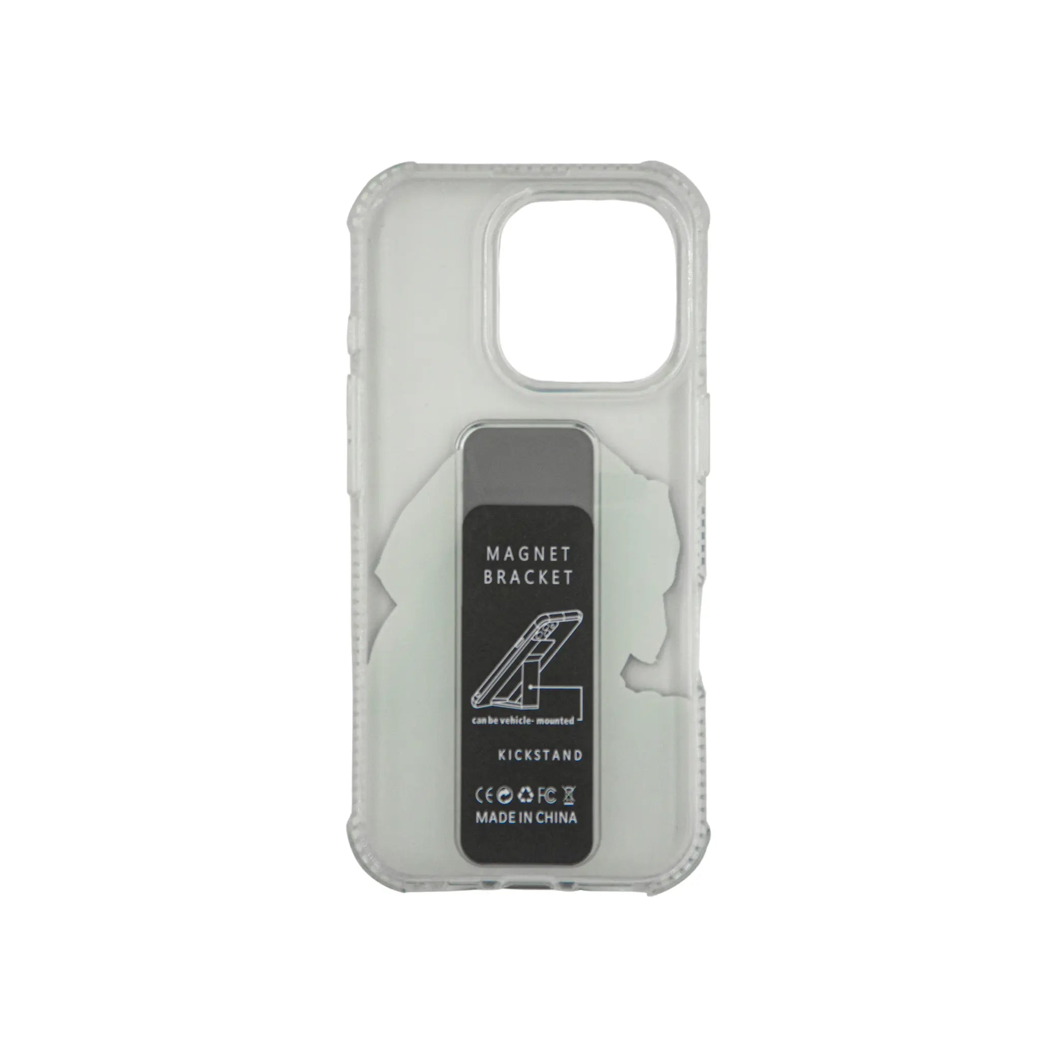 Transparent Back Support iPhone Case with Kickstand – Featuring His Highness Sheikh Mohamed bin Zayed Portrait – Shockproof Protective Cover with Built-in Stand - Damoo