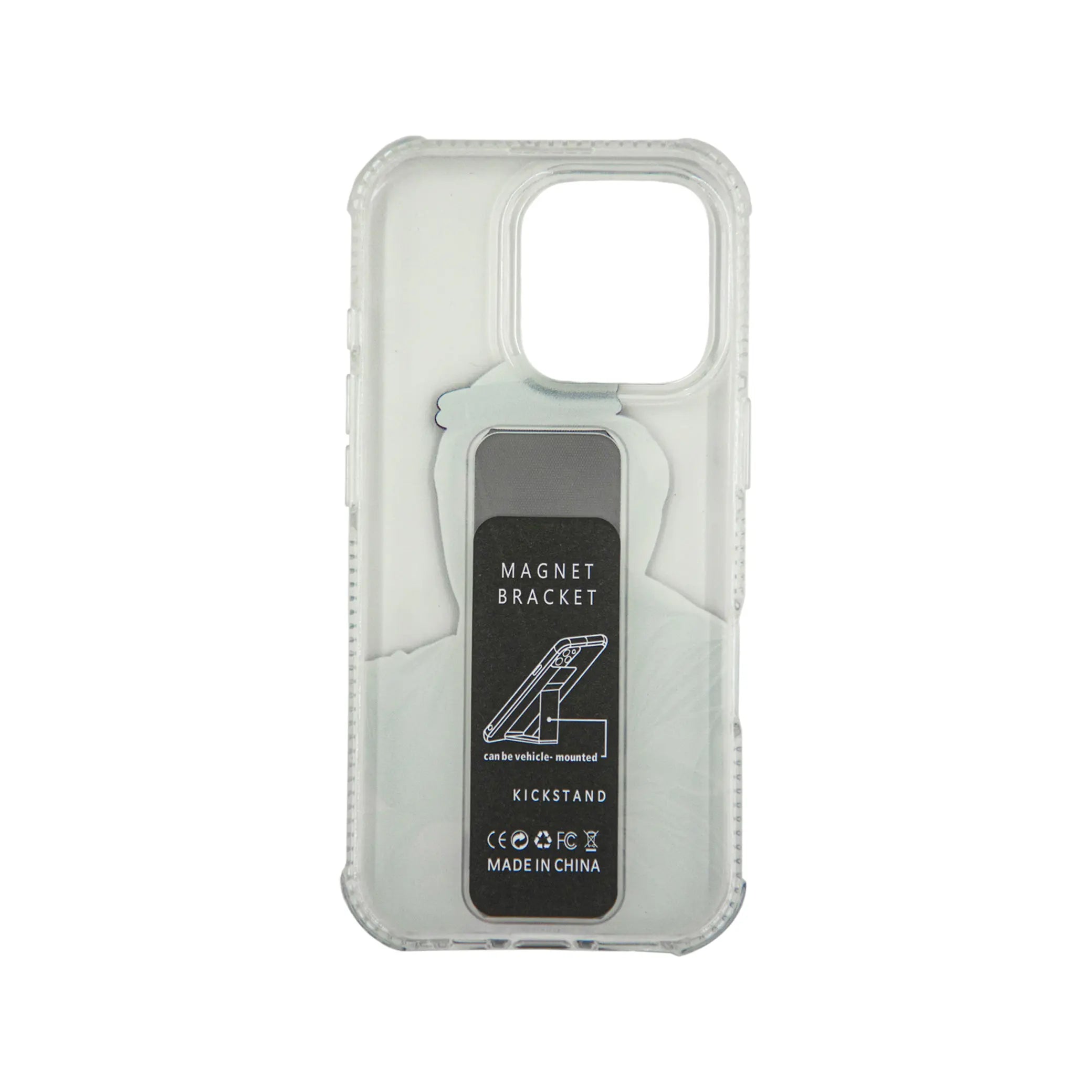Transparent Back Support iPhone Case with Kickstand – Featuring His Highness Sheikh Mohamed bin Zayed Portrait – Shockproof Protective Cover with Built-in Stand - Damoo