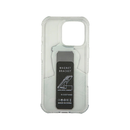 Transparent Back Support iPhone Case with Kickstand – Featuring His Highness Sheikh Mohamed bin Zayed Portrait – Shockproof Protective Cover with Built-in Stand - Damoo