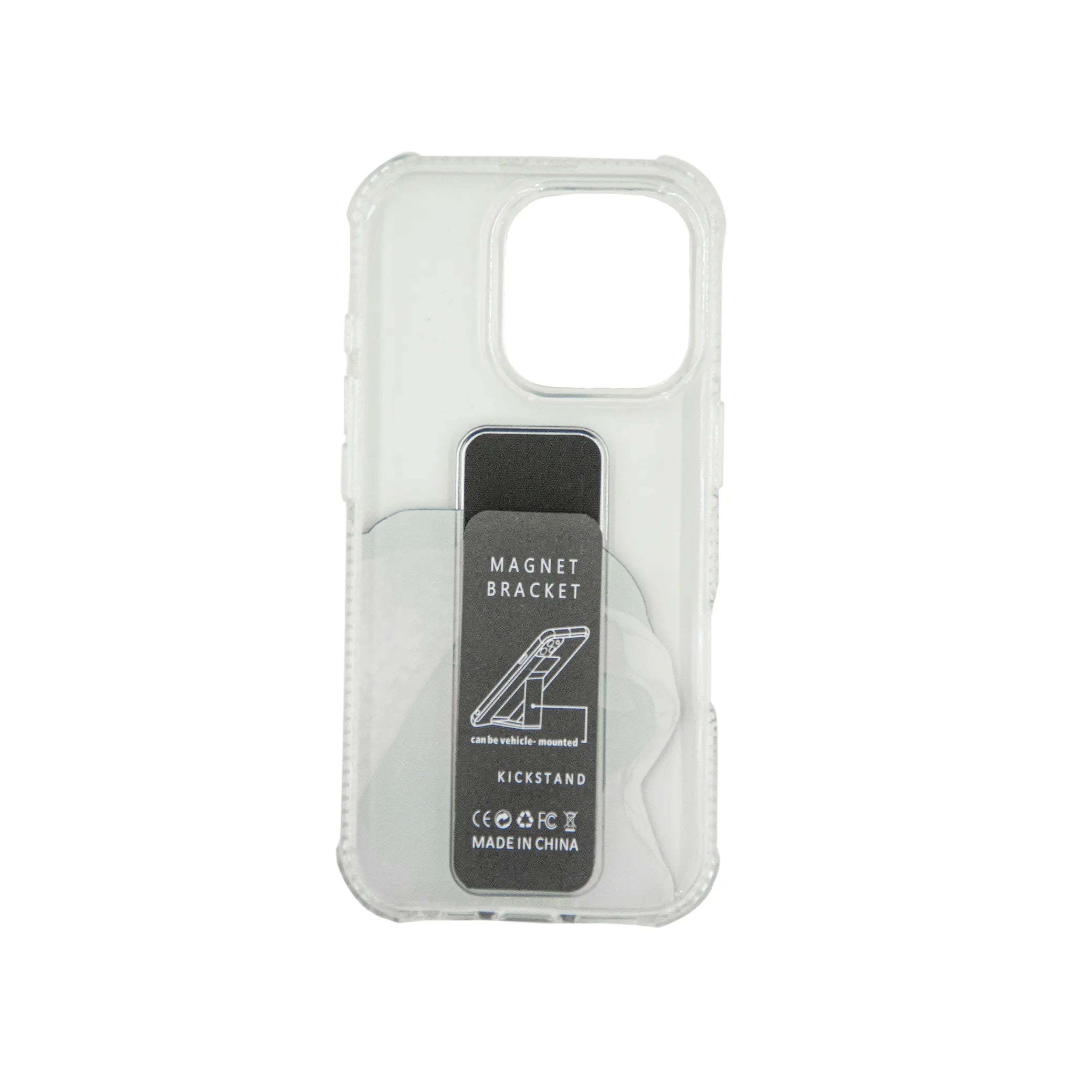 Transparent Back Support iPhone Case with Kickstand – Featuring Sheikh Zayed bin Sultan Portrait – Shockproof Protective Cover with Built-in Stand - Damoo