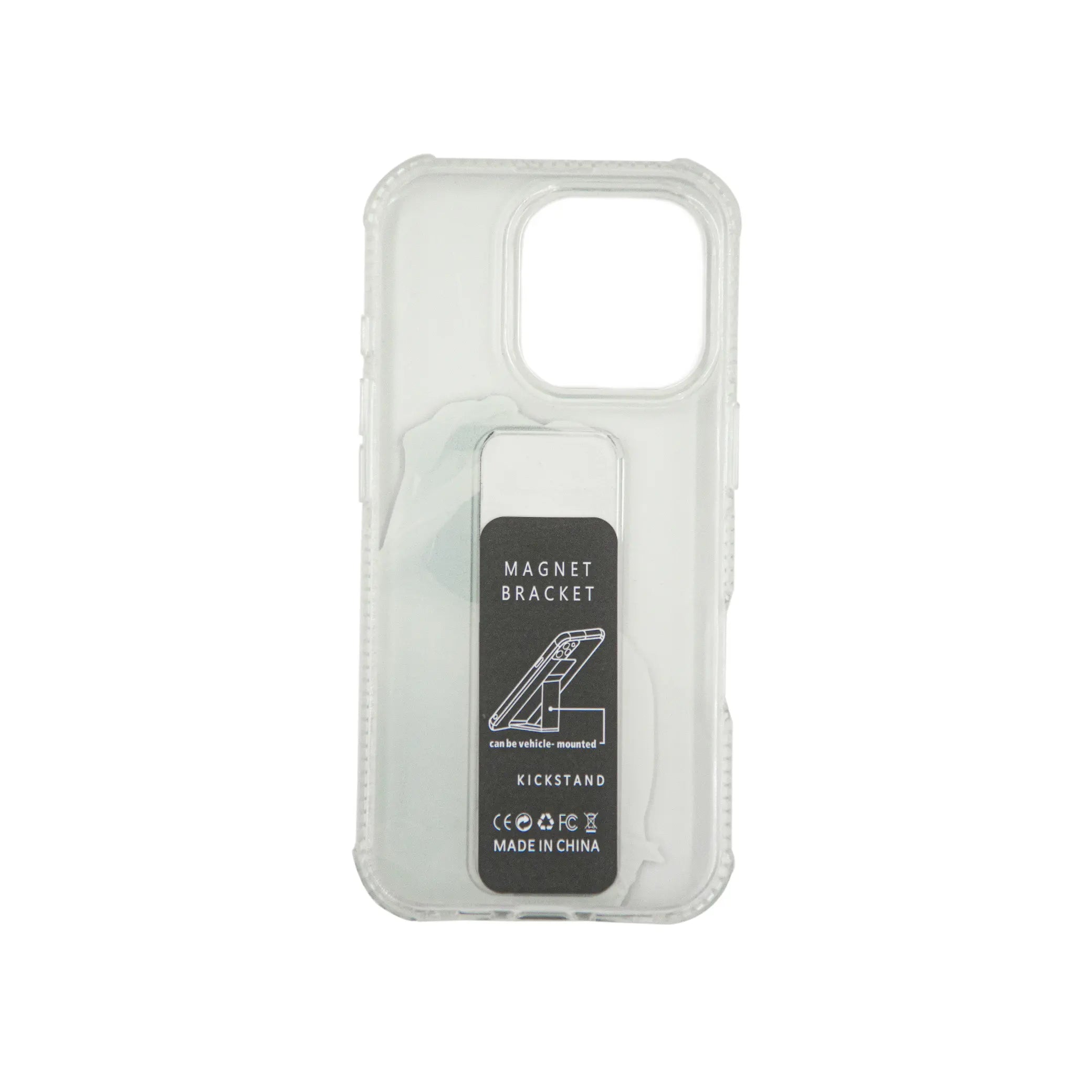 Transparent iPhone Case with Kickstand – Shockproof Back Support Cover Featuring Portrait of Sheikh Zayed bin Sultan & Sheikh Mohammed bin Zayed – Clear Protective Grip Case with Built-in Stand - Damoo