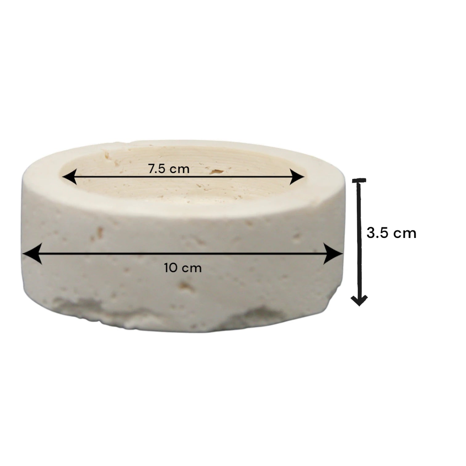 Travertine Decorative & Serving Bowl – Natural Stone Bowl for Food, Pets, Jewelry, or Keys – Heavyweight, Non-Slip, Aesthetic Home Accent - Damoo