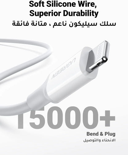 UGREEN 20W USB-C PD Fast Charger with 1M Lightning Cable | Type-C Wall Plug for iPhone 14 Pro Max/13/12/11/Xs, iPad 7-9, Mini 5, Air 3 - Damoo