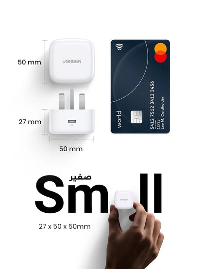 UGREEN USB-C PD 20W Fast Charger for iPhone 16/16 Pro/16 Plus/16 Pro Max, SE, 15/14 Series | Type-C Mobile Wall Adapter for Fast Charging & Travel Use - Damoo
