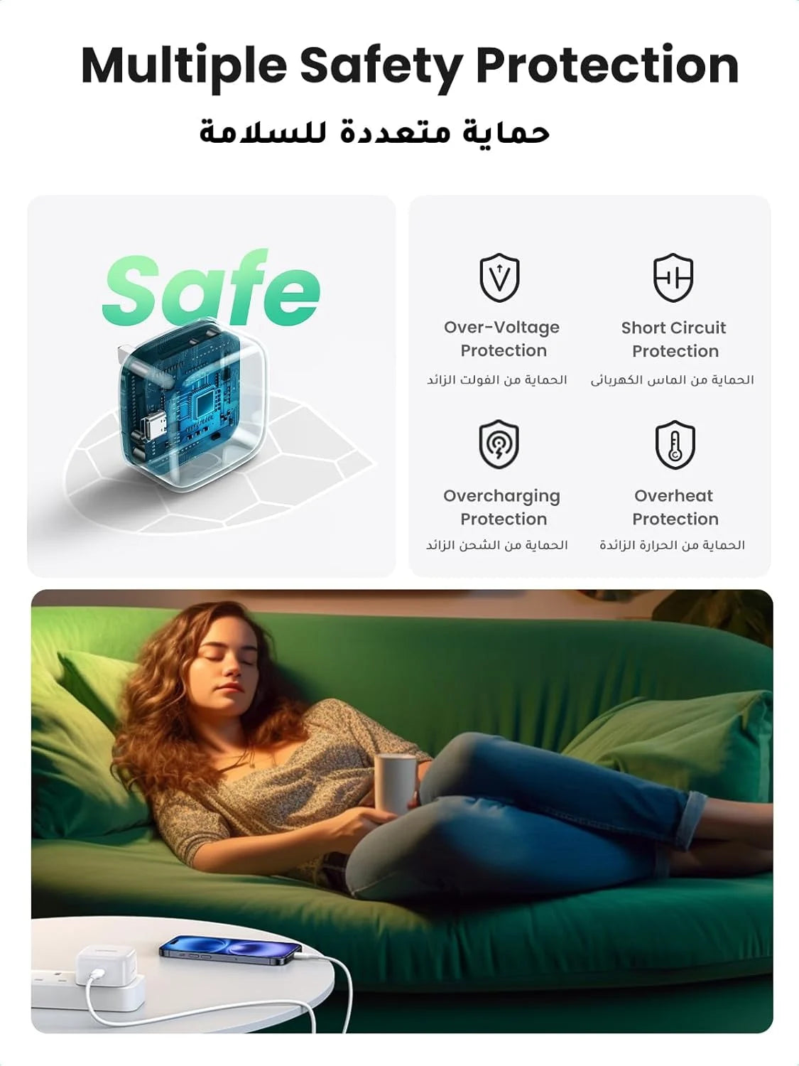 UGREEN USB-C PD 20W Fast Charger for iPhone 16/16 Pro/16 Plus/16 Pro Max, SE, 15/14 Series | Type-C Mobile Wall Adapter for Fast Charging & Travel Use - Damoo