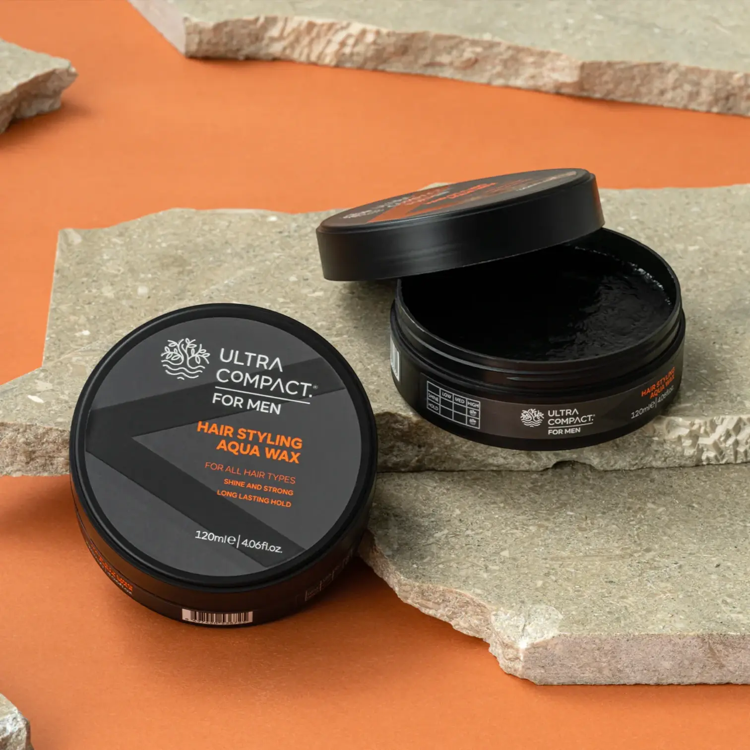 Ultra Compact Aqua Hair Styling Wax for Men – 120ml | Strong Hold & Natural Shine | Water-Based & Easy to Wash Out - Damoo
