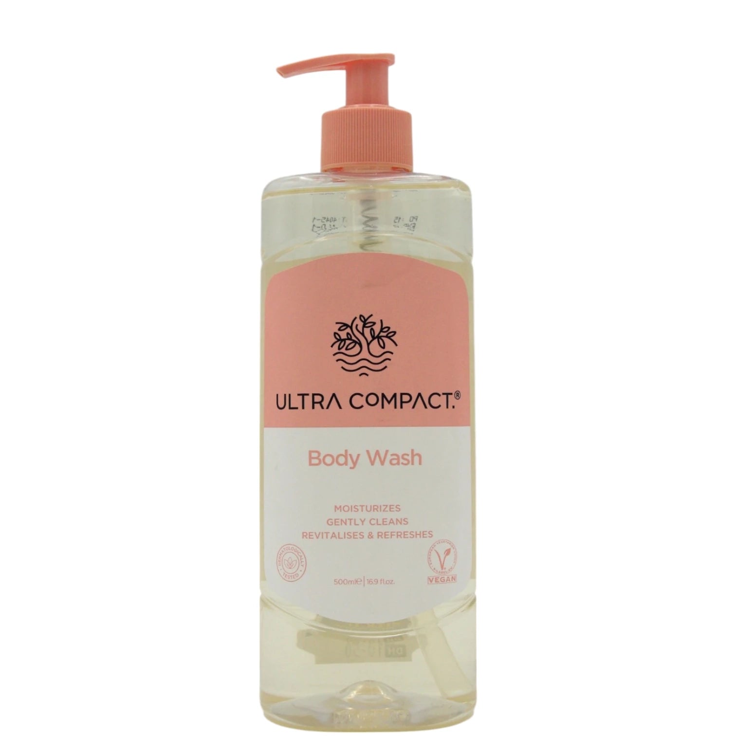 Ultra Compact Body Wash – 500ml | Vegan Moisturizing Body Cleanser That Gently Cleanses, Revitalizes & Refreshes Skin - Damoo