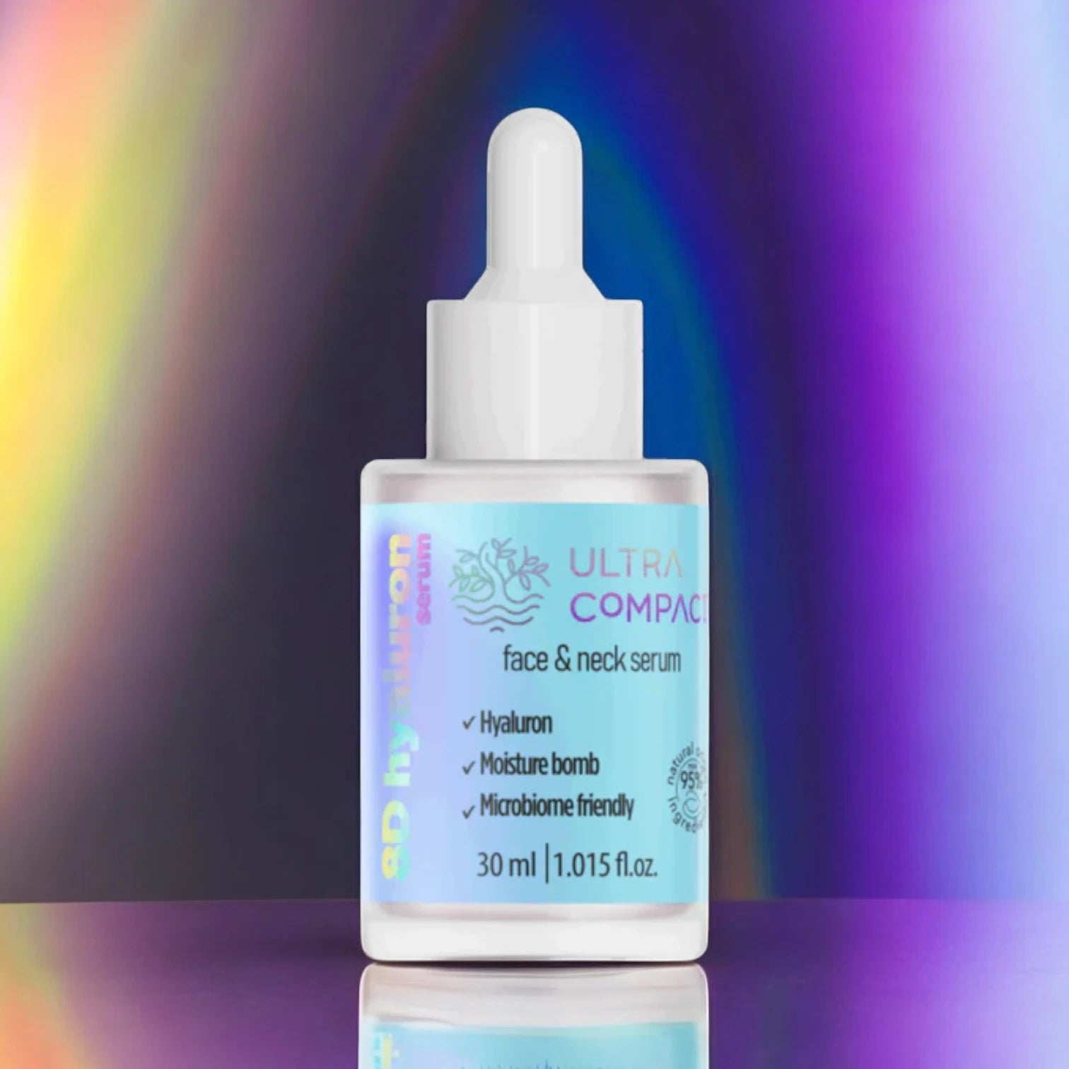 Ultra Compact Face & Neck Serum with 8D Hyaluronic Acid | Deep Hydration, Elasticity Boost & Radiant Glow | Vegan, Cruelty-Free, Microbiome-Friendly – 30ml - Damoo