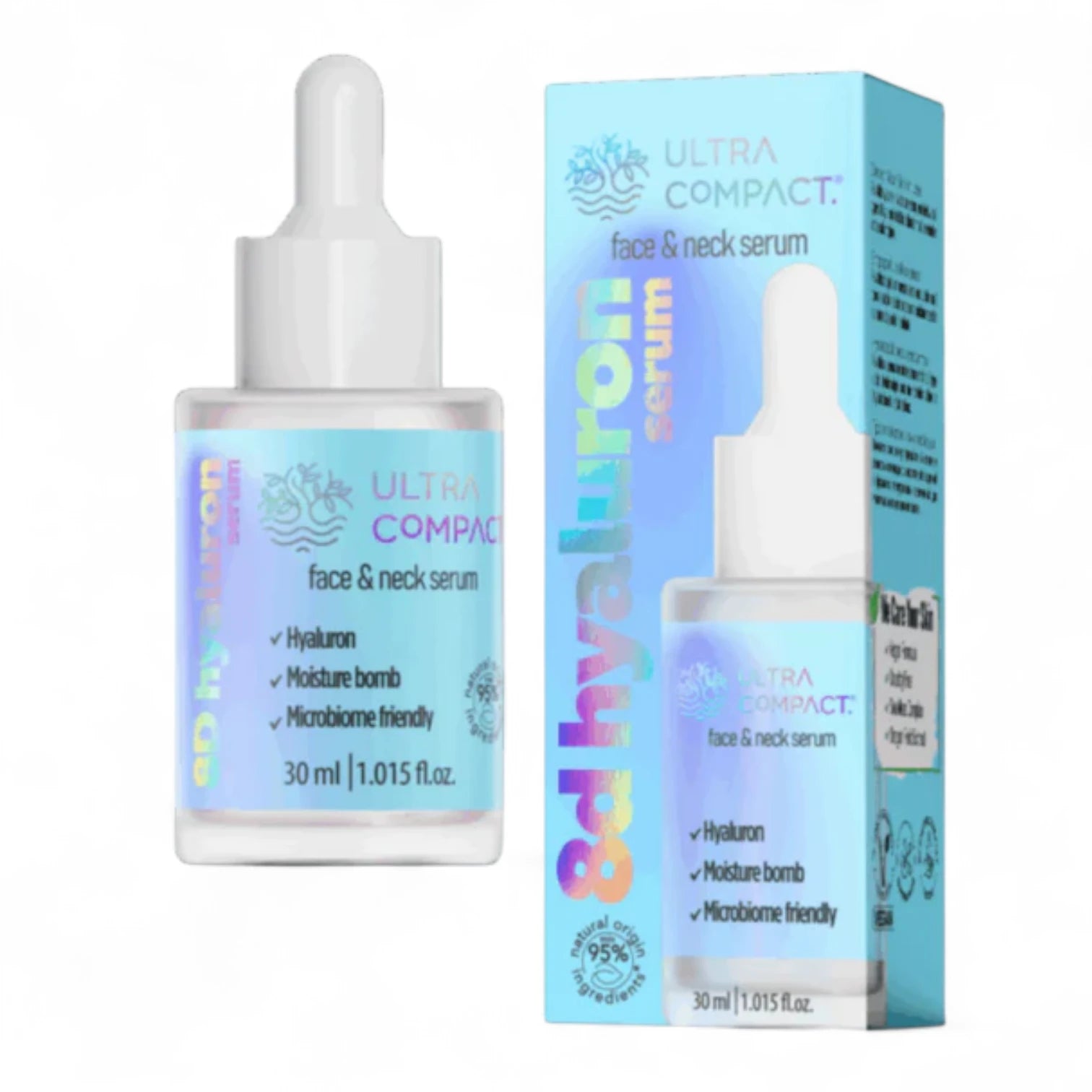 Ultra Compact Face & Neck Serum with 8D Hyaluronic Acid | Deep Hydration, Elasticity Boost & Radiant Glow | Vegan, Cruelty-Free, Microbiome-Friendly – 30ml - Damoo