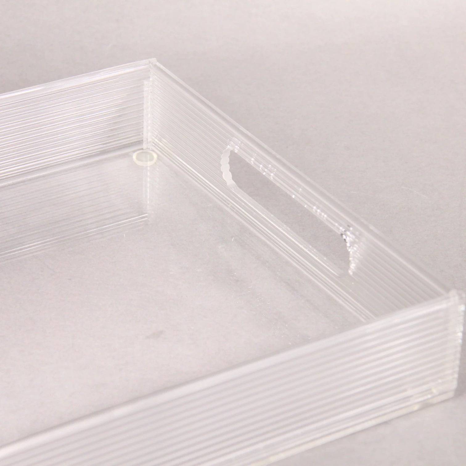Vague Clear Acrylic Rectangular Serving Tray with Handles – Minimalist Organizer Tray for Home, Office, Kitchen & Events - Damoo