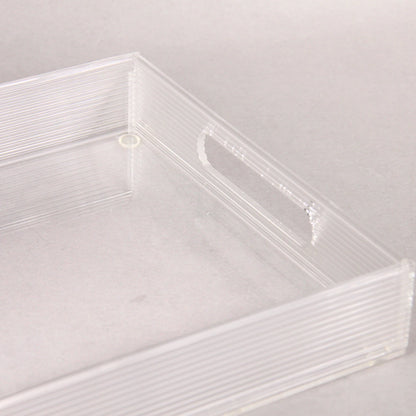 Vague Clear Acrylic Rectangular Serving Tray with Handles – Minimalist Organizer Tray for Home, Office, Kitchen & Events - Damoo