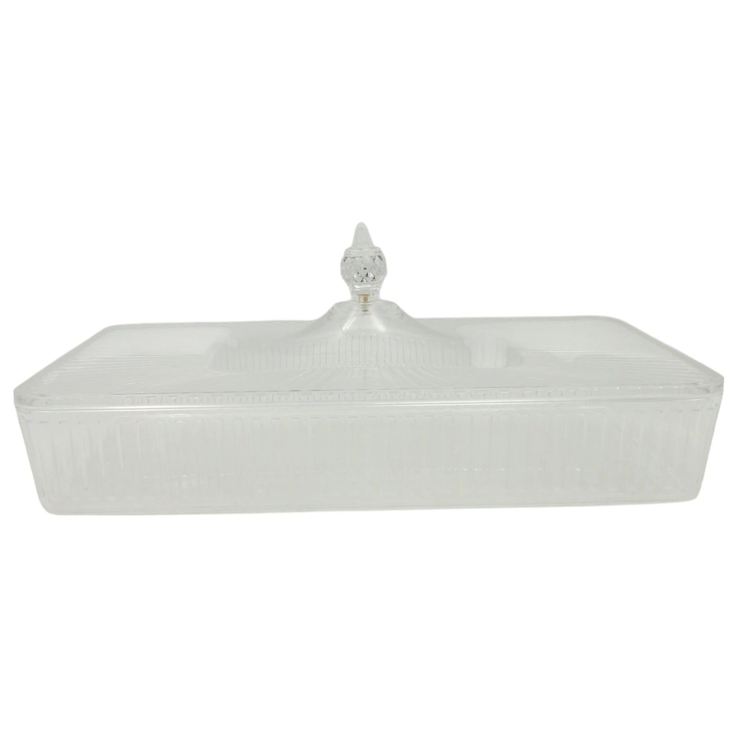 Vague Clear Acrylic Rectangular Serving Tray with Lid – Elegant Design, Durable & Lightweight, Ideal for Sweets, Snacks, or Display – Multipurpose Storage Box with Handle Lid - Damoo