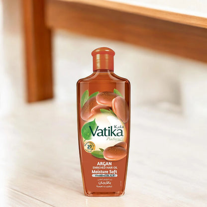 Vatika Naturals Argan Enriched Hair Oil – 300ml | With Multivitamins A, E & F | Moisturizes Dry Hair, Adds Brilliant Shine | Non-Greasy Formula | Repairs Damage & Improves Hair Elasticity | For All Hair Types - Damoo