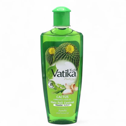 Vatika Naturals Cactus Enriched Hair Oil – 300ml | With Cactus, Ginger & Garlic Extracts | Strengthens Hair, Reduces Breakage & Boosts Shine | Sulphate & Paraben Free | For All Hair Types - Damoo