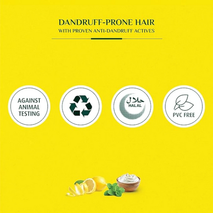 Vatika Naturals Dandruff Guard Shampoo | Twin Pack (2 x 400ml) | With Lemon, Yogurt & Mint | Anti-Dandruff, Itch Relief & Scalp Cooling Formula - Damoo