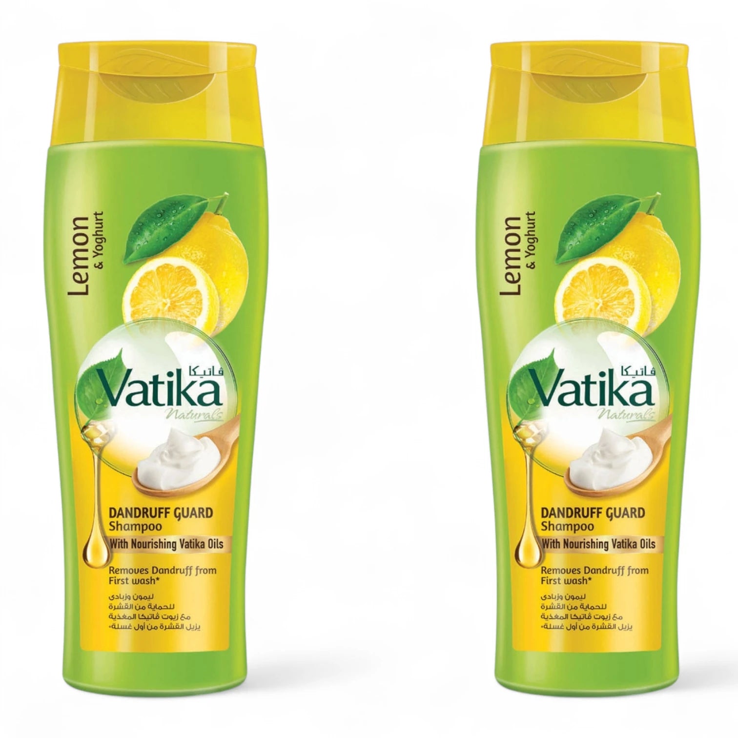 Vatika Naturals Dandruff Guard Shampoo | Twin Pack (2 x 400ml) | With Lemon, Yogurt & Mint | Anti-Dandruff, Itch Relief & Scalp Cooling Formula - Damoo