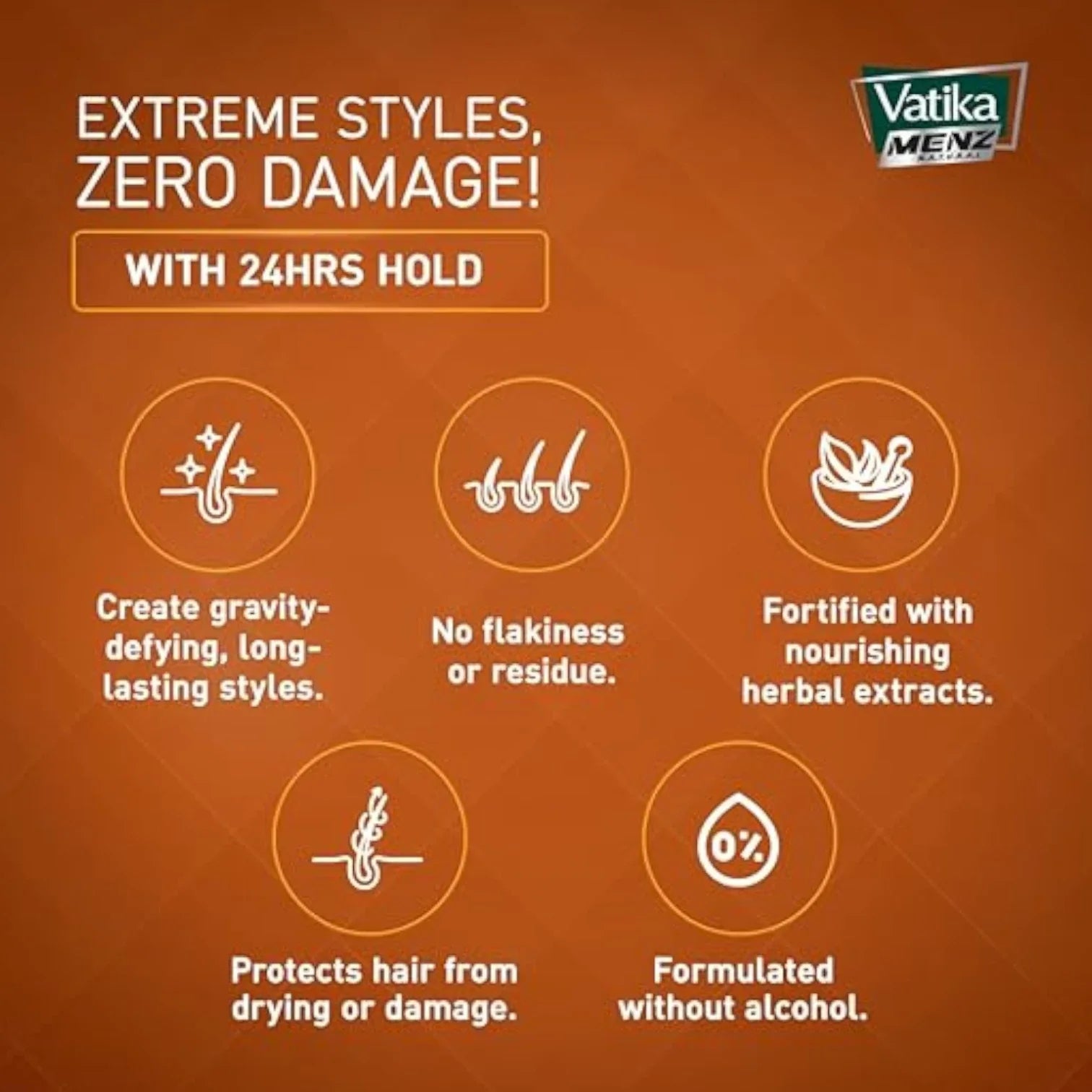 Vatika Naturals Extreme Hold Styling Gel – 2x250ml | Rock Hard Hair Gel with Cactus, Olive & Nettle Extracts | 24H Strong Hold | Alcohol-Free, No Residue - Damoo