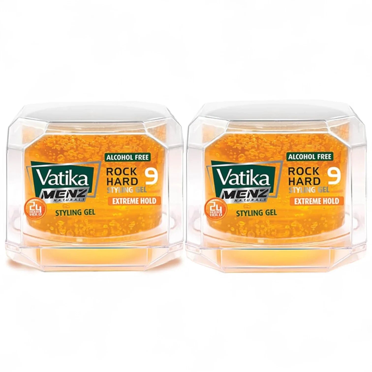 Vatika Naturals Extreme Hold Styling Gel – 2x250ml | Rock Hard Hair Gel with Cactus, Olive & Nettle Extracts | 24H Strong Hold | Alcohol-Free, No Residue - Damoo