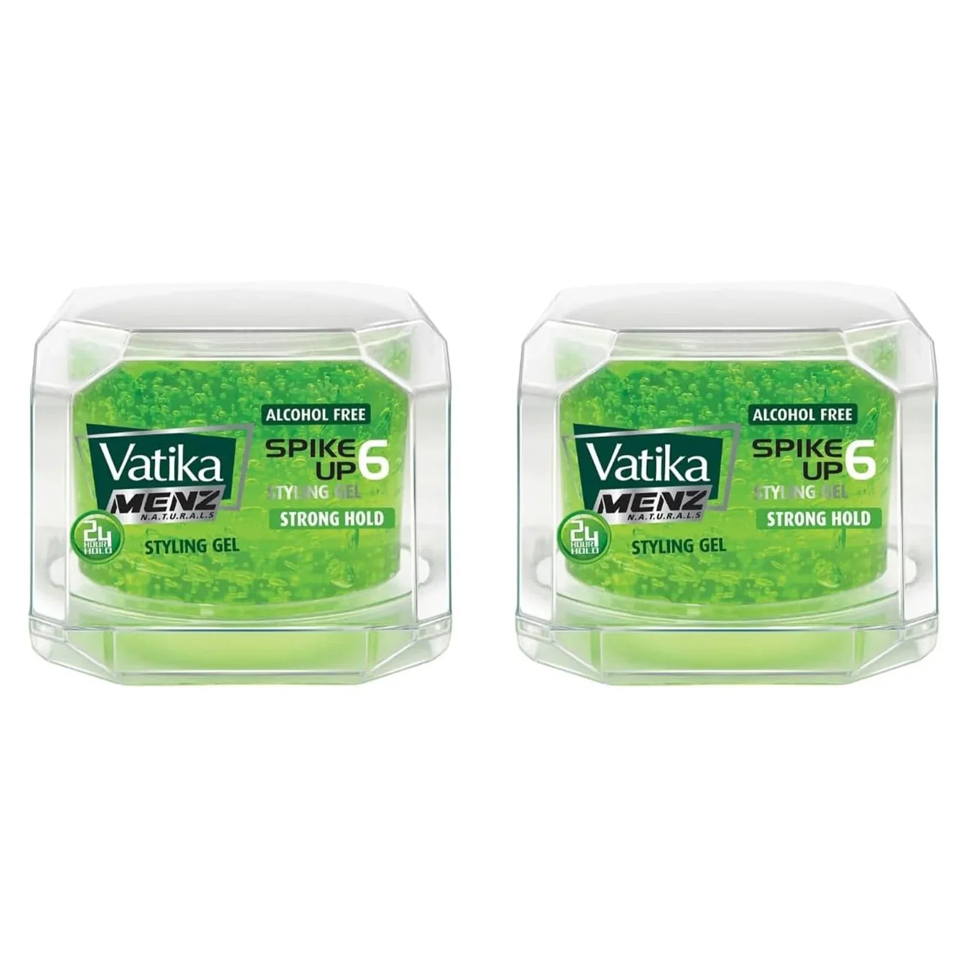 Vatika Naturals Menz Strong Hold Hair Gel – Super Value Pack of 2 (200ml Each) – Alcohol-Free Styling Gel with Lemon, Olive & Henna Extracts – 24 Hr Spike Hold, Shine & Nourishment - Damoo