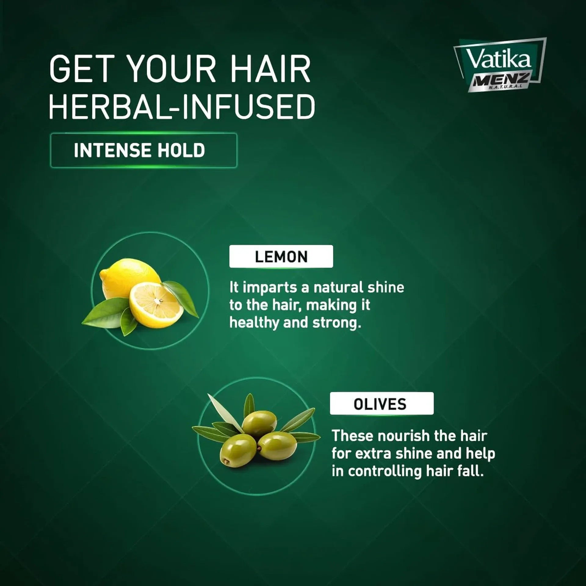 Vatika Naturals Menz Strong Hold Hair Gel – Super Value Pack of 2 (200ml Each) – Alcohol-Free Styling Gel with Lemon, Olive & Henna Extracts – 24 Hr Spike Hold, Shine & Nourishment - Damoo