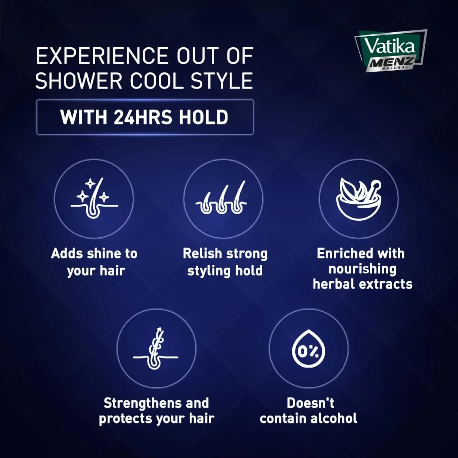 Vatika Naturals Menz Wet Look Hair Gel – Super Value Pack of 2 (200ml Each) – Alcohol-Free Styling Gel with Aloe Vera, Honey & Jarjeer – 24 Hr Hold & Splash Effect Shine for All Hair Types - Damoo