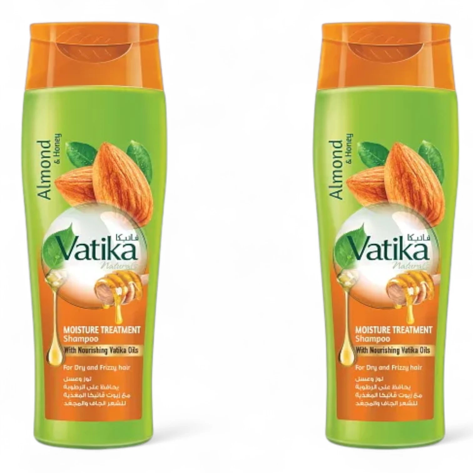 Vatika Naturals Moisture Treatment Shampoo | 2 x 400ml | With Almond, Honey & Vatika Oils | For Dry & Frizzy Hair | Deep Nourishment & Hydration - Damoo
