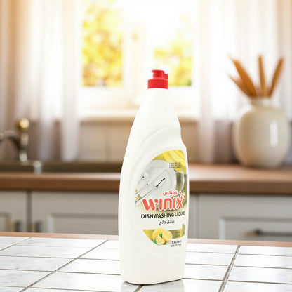 W’nix Dishwashing Liquid – Lemon Scent – Powerful Grease-Cutting – 1.5 Liters – Long-Lasting Suds – Gentle on Hands - Damoo