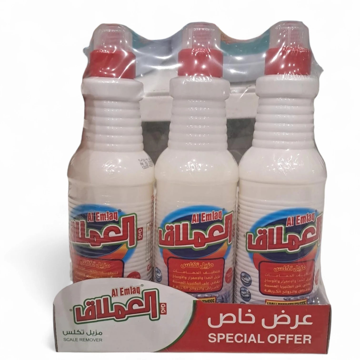Al Emlaq Scale Remover 3-Pack – Heavy Duty Limescale Cleaner for Bathrooms & Kitchens – Removes Tough Deposits, Soap Scum & Rust – Multi-Surface Descaler – Special Offer Bundle (3 x Bottles) - Damoo