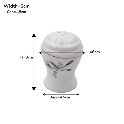 Solecasa Porcelain Salt & Pepper Shaker Set – Elegant Modern Bone China with Floral Design | Decorative Tabletop Seasoning Set