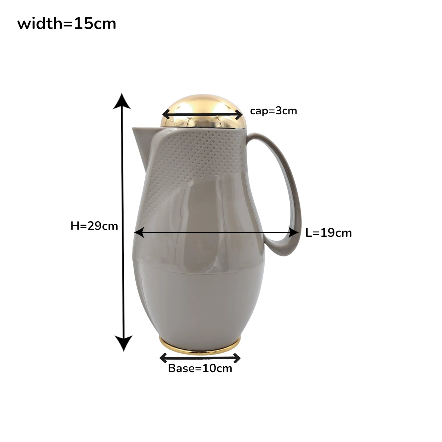 Regal Luxury Thermos Flask 1 Liter | Premium Insulated Hot & Cold Beverage Server with Gold Finish Lid | Elegant Double Wall Vacuum Jug
