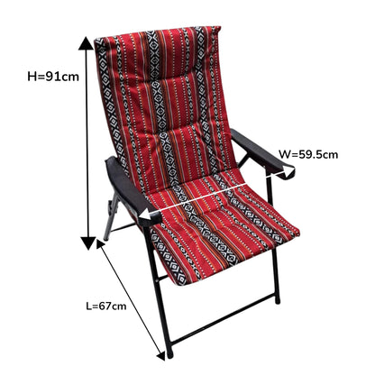 Traditional Arabic Majlis Folding Chair with Cushion – Portable Camping & Outdoor Seating, Comfortable Padded Backrest
