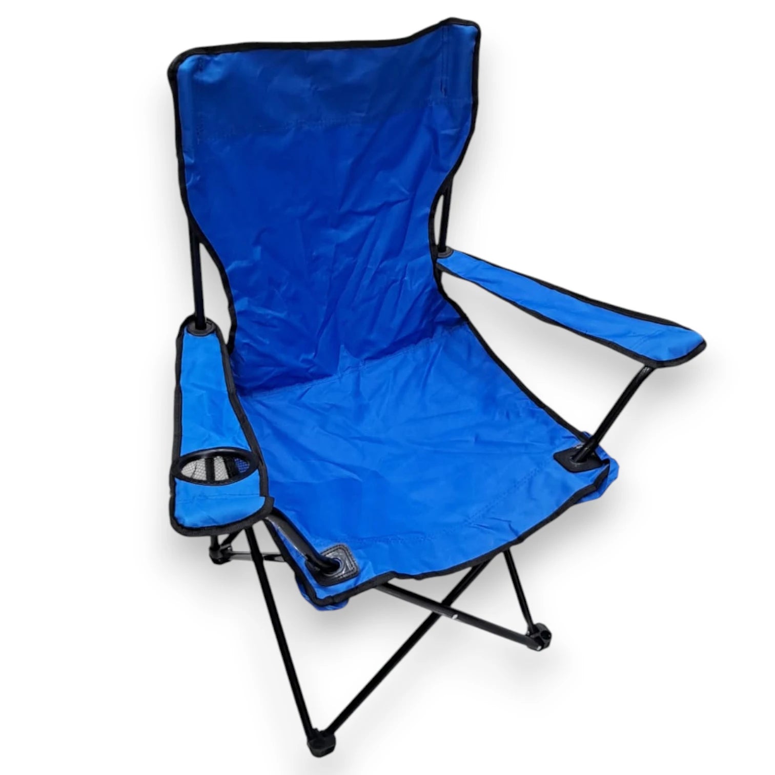Folding Camping Chair with Cup Holder – Portable Fishing & Outdoor Chair, Lightweight and Durable Foldable Seat for Camping, Beach, Picnic, and Travel – W46 x H90 x L76 cm